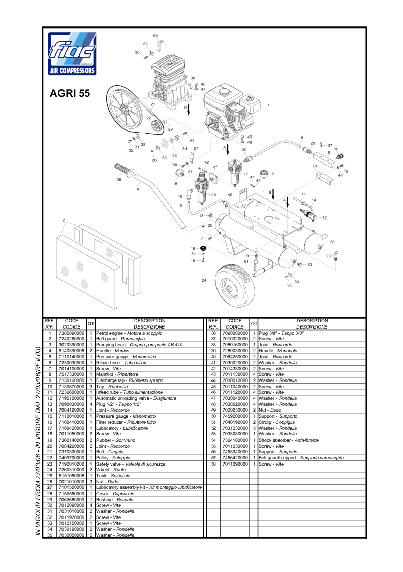 

Reservedelstegning tank (Gl. vers. (FIAC)

